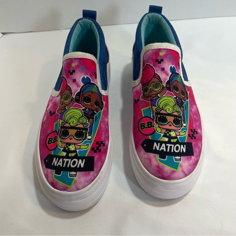 LOL Surprise Kids Slip-On Shoes. Youth size 3. Low top tennis shoes. Pre-owned.